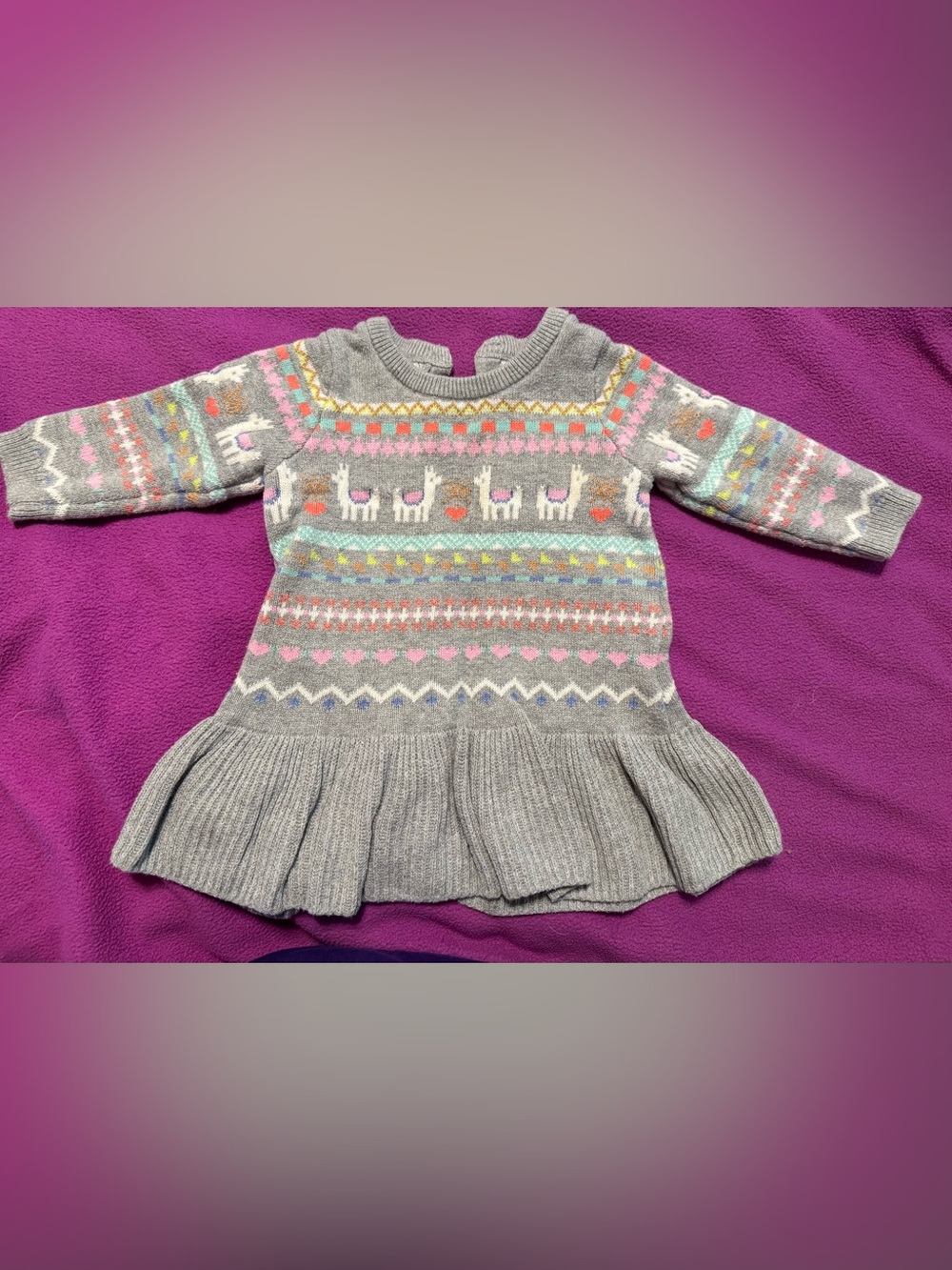 GAP Baby Gray Knit Sweater with Ivory Trim